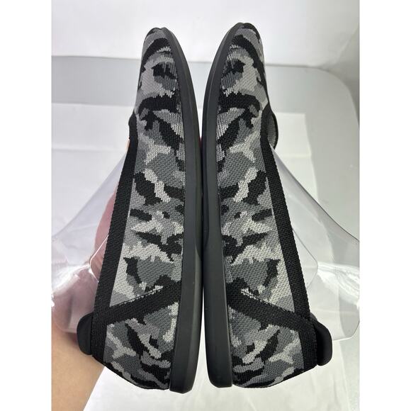 Clarks Cloudsteppers Carly Wish Womens 11 W Black Grey Camo Flats Slip On Ballet - Picture 4 of 10